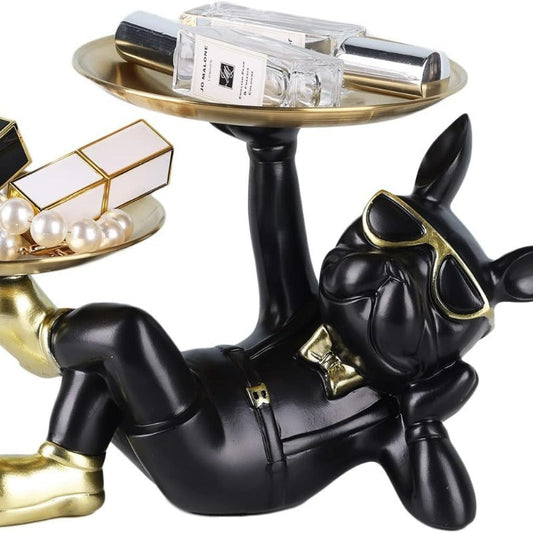 Statue de rangement Fenna Bulldog – Organisateur décoratif inspiré de l'Art Déco pour la maison