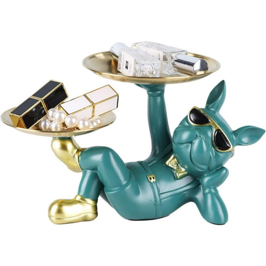 Statue de rangement Fenna Bulldog – Organisateur décoratif inspiré de l'Art Déco pour la maison