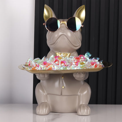 Statue de rangement Fenna Bulldog – Organisateur décoratif inspiré de l'Art Déco pour la maison