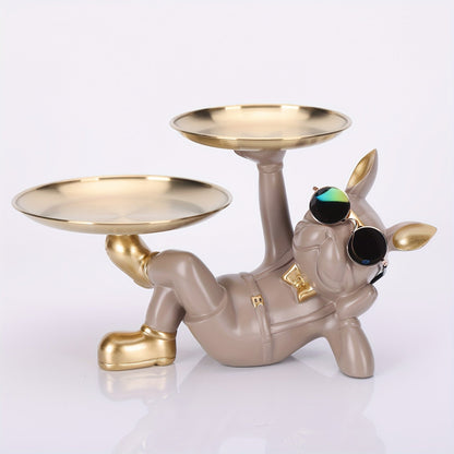Statue de rangement Fenna Bulldog – Organisateur décoratif inspiré de l'Art Déco pour la maison