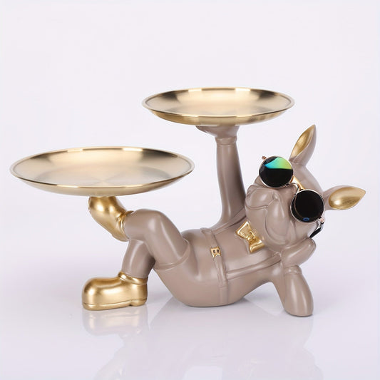 Statue de rangement Fenna Bulldog – Organisateur décoratif inspiré de l'Art Déco pour la maison