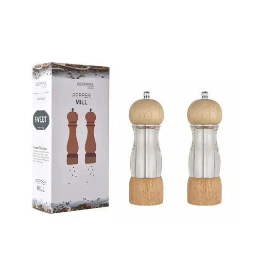 Set de moulins à sel et à poivre manuels FlavorMill – Design en bois élégant avec mécanisme de broyage en céramique précis