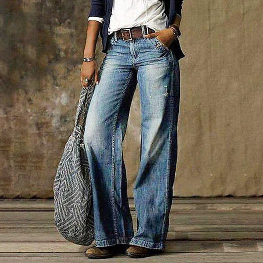 Céline - Jean En Denim À Jambes Larges Élégant