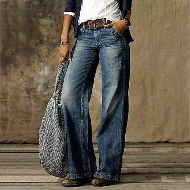 Céline - Jean En Denim À Jambes Larges Élégant