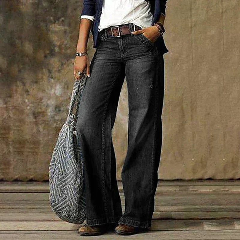 Céline - Jean En Denim À Jambes Larges Élégant