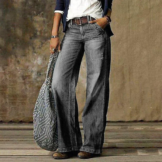 Céline - Jean En Denim À Jambes Larges Élégant
