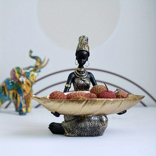 FruitServe Bol à Fruits pour Femmes – Bol décoratif en résine inspiré de la Thaïlande pour intérieur et extérieur