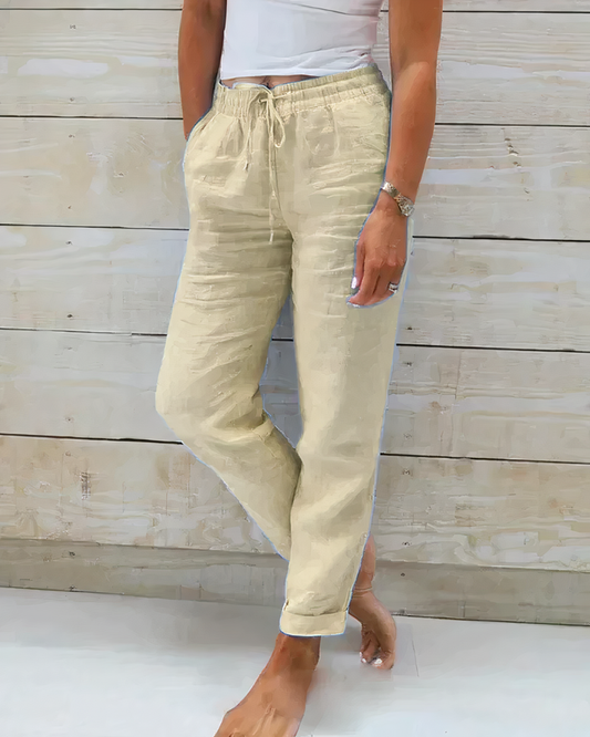 Eléonore - Pantalon En Lin Avec Ceinture