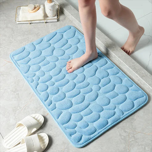 Tapis de bain en mousse à mémoire confortable – Tapis de salle de bain antidérapant à séchage rapide – Ultra doux et absorbant