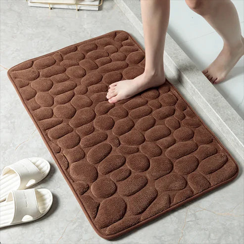 Tapis de bain en mousse à mémoire confortable – Tapis de salle de bain antidérapant à séchage rapide – Ultra doux et absorbant