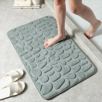 Tapis de bain en mousse à mémoire confortable – Tapis de salle de bain antidérapant à séchage rapide – Ultra doux et absorbant