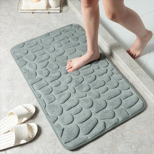 Tapis de bain en mousse à mémoire confortable – Tapis de salle de bain antidérapant à séchage rapide – Ultra doux et absorbant