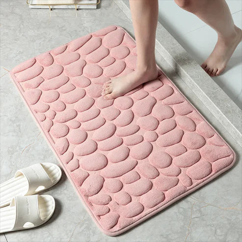 Tapis de bain en mousse à mémoire confortable – Tapis de salle de bain antidérapant à séchage rapide – Ultra doux et absorbant