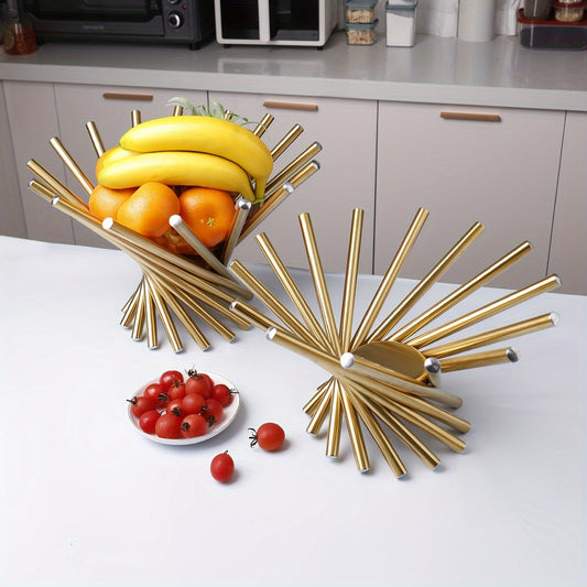 GoldServe Bol Décoratif en Acier Inoxydable – Solution de Rangement Luxueuse en Or pour Table et Décor