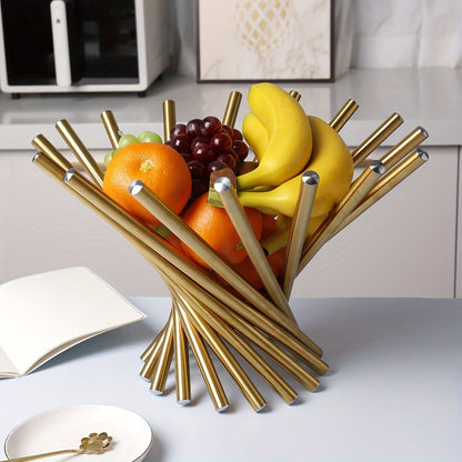 GoldServe Bol Décoratif en Acier Inoxydable – Solution de Rangement Luxueuse en Or pour Table et Décor