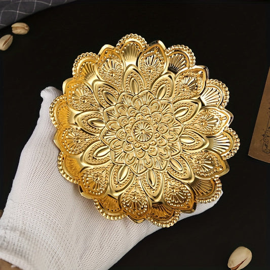 GoldServe Bol décoratif en métal doré – Design élégant en filigrane pour snacks et rangement de bijoux