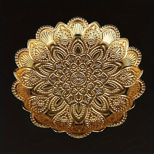 GoldServe Bol décoratif en métal doré – Design élégant en filigrane pour snacks et rangement de bijoux