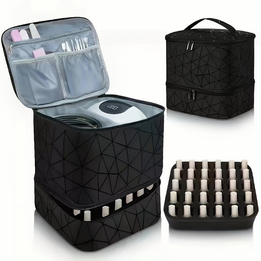 Grande capacité trousse de maquillage en cuir PU – Organiseur élégant et robuste pour le maquillage