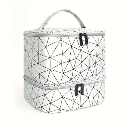 Grande capacité trousse de maquillage en cuir PU – Organiseur élégant et robuste pour le maquillage