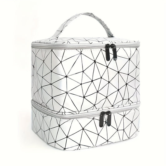 Grande capacité trousse de maquillage en cuir PU – Organiseur élégant et robuste pour le maquillage