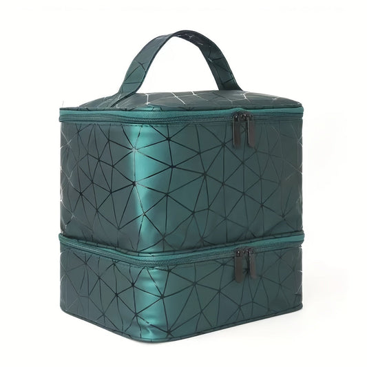 Grande capacité trousse de maquillage en cuir PU – Organiseur élégant et robuste pour le maquillage