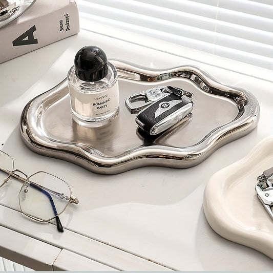 Grand bol en céramique en forme de nuage – Organisateur de bijoux élégant pour commodes