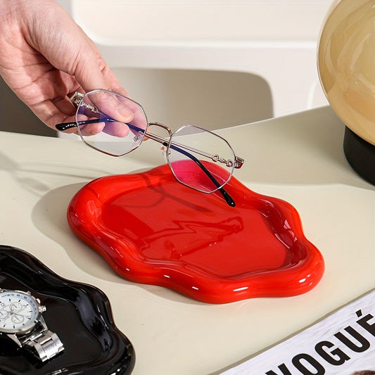 Grand bol en céramique en forme de nuage – Organisateur de bijoux élégant pour commodes