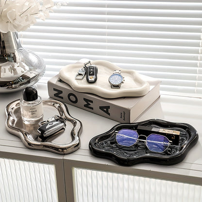Grand bol en céramique en forme de nuage – Organisateur de bijoux élégant pour commodes