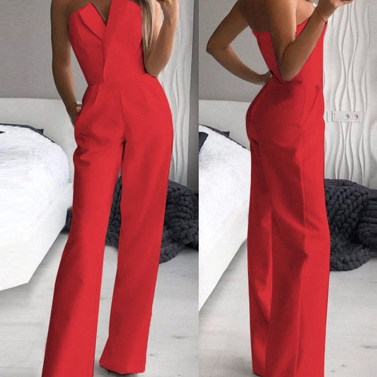 Sophie - Combinaison Rouge Sans Manches