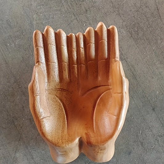 HandServe Bol en Bois – Bol Spirituel à Main pour Cristaux, Clés & Décoration