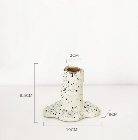 Bougeoir en céramique fait main – Design artistique avec des points, décoration moderne et traditionnelle – Deux options de taille