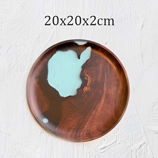 Plateau fait main en bois et résine époxy – Robuste et élégant pour la maison & la cuisine