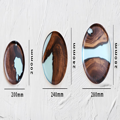 Plateau fait main en bois et résine époxy – Robuste et élégant pour la maison & la cuisine