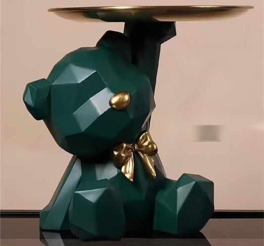 HappyBear Plateau Décoratif – Organisateur Ludique en Résine pour Chaque Espace