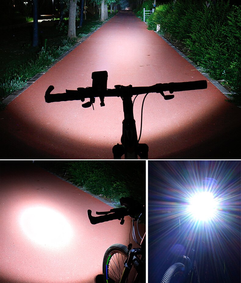 Gadget multifonctionnel 4-en-1 pour vélo avec support de téléphone, batterie externe, lumière LED et klaxon