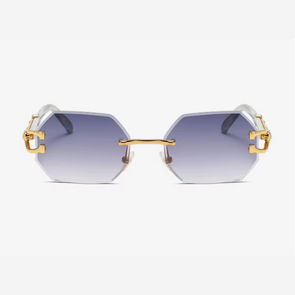 Lunettes de soleil hexagonales sans monture