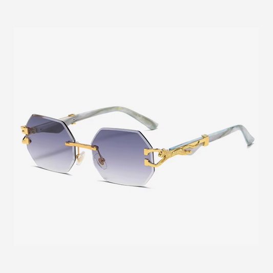 Lunettes de soleil hexagonales sans monture