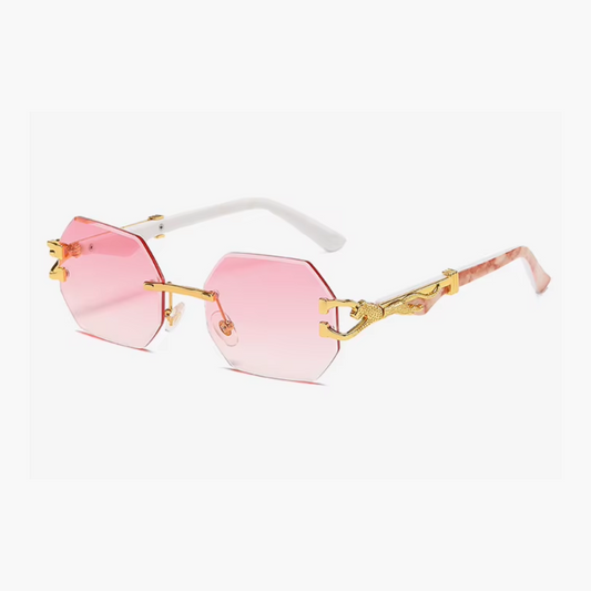 Lunettes de soleil hexagonales sans monture
