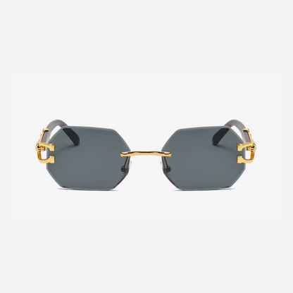 Lunettes de soleil hexagonales sans monture