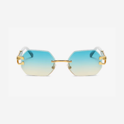 Lunettes de soleil hexagonales sans monture