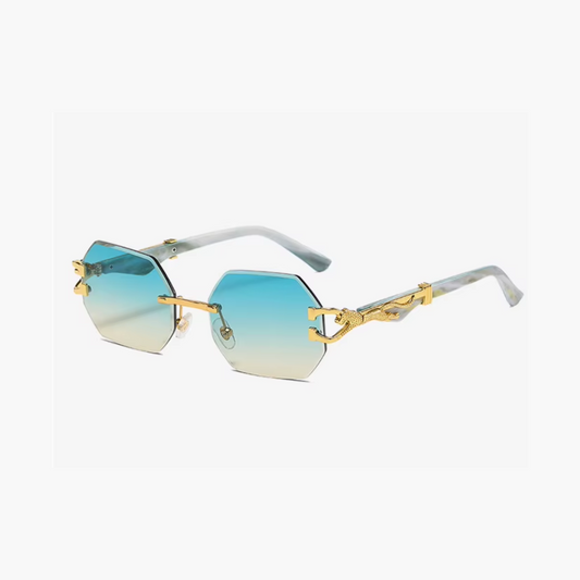 Lunettes de soleil hexagonales sans monture