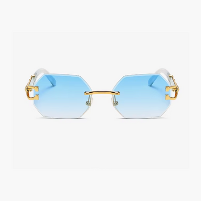 Lunettes de soleil hexagonales sans monture