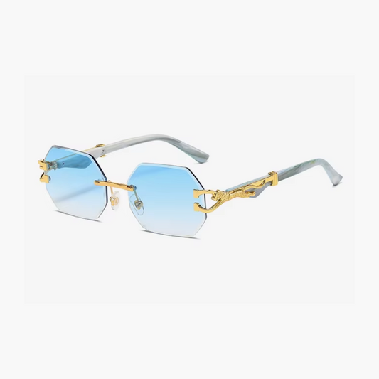 Lunettes de soleil hexagonales sans monture