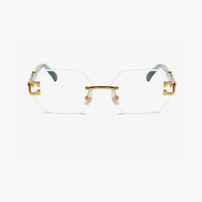 Lunettes de soleil hexagonales sans monture