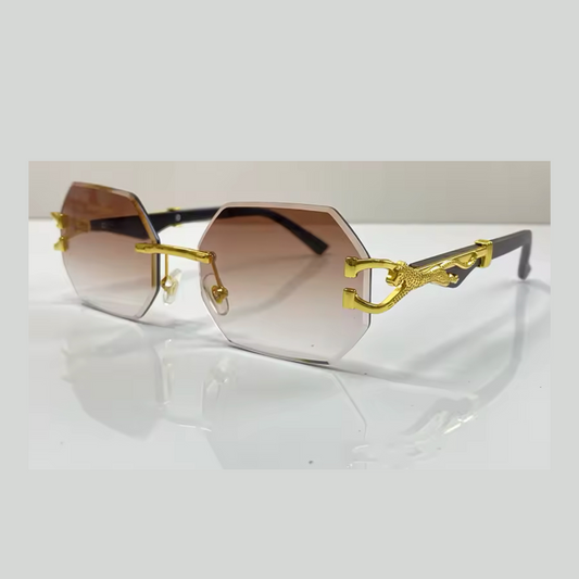 Lunettes de soleil hexagonales sans monture