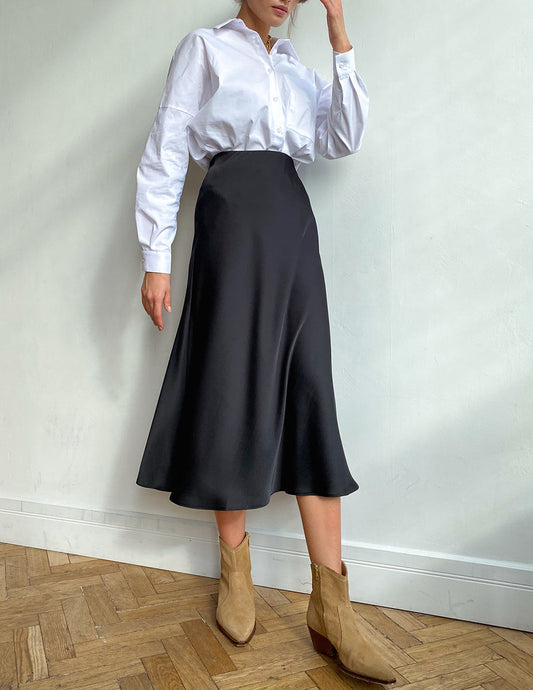 Pearl - Jupe Midi En Satin
