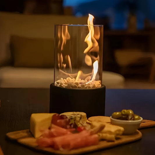 SleekFlame Cheminée de table – Flamme élégante, portable et propre pour l'intérieur et l'extérieur