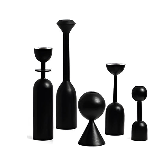 Ensemble minimaliste de bougeoirs nordiques – Accessoire élégant pour le salon et la chambre