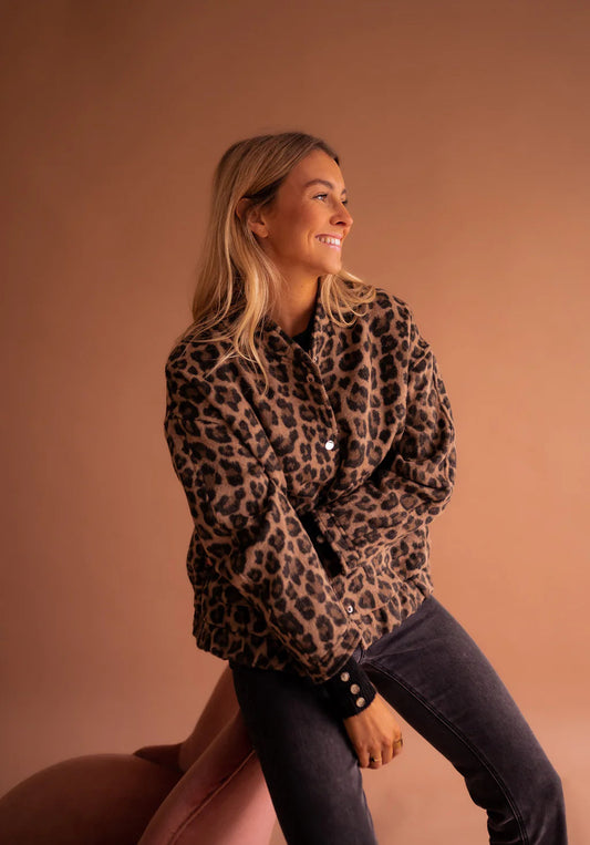 Variant image for Veste Femme | Veste Bomber Léopard Automne Hiver | Élodie-4