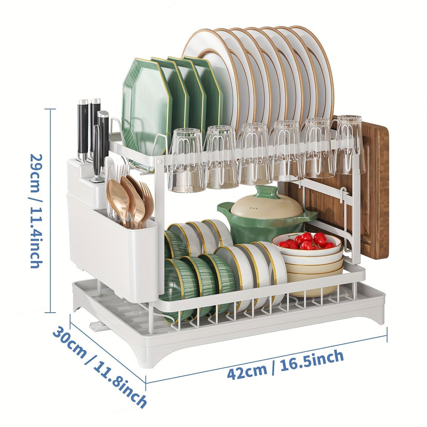 Organisateur de Assiettes à Deux Niveaux Isabel – Support de Cuisine Élégant et Économiseur d'Espace